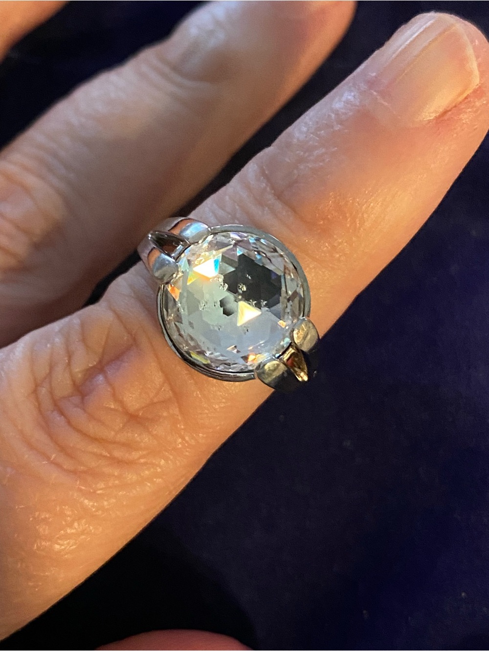 NWT Solitaire Ring in Clear and Silver, Size 7